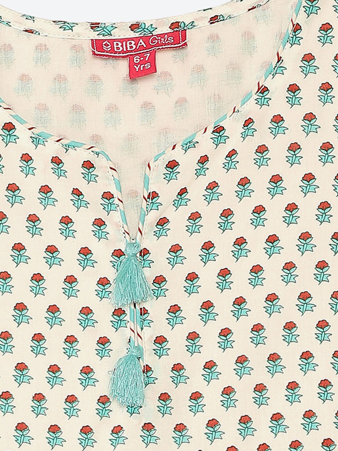 Off White And Pink Cotton Anarkali Suit image number 1