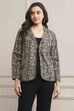 Brown Viscose Straight Printed Jacket image number 5