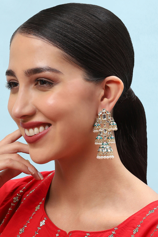 Blue Brass Earrings image number 1