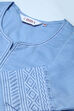 Peach Blue Cotton Linen Kurta image number 1
