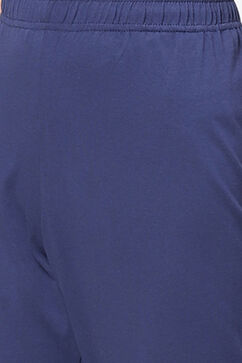 Navy Cotton Solid Churidar image number 1