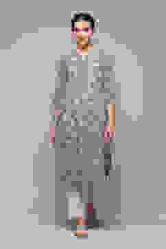 Blue Cotton Straight Printed Kurta image number 5