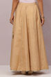 Gold Flared Metallic Cotton Skirts image number 5