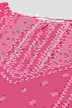 Deep Fuchsia LIVA Straight Printed Kurti image number 1