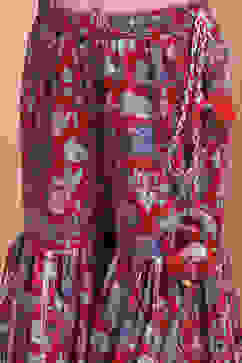 Cherry Red Viscose Blend Flared Suit Set image number 2