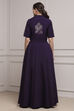 Purple Viscose Blend Printed Fusion Set image number 4