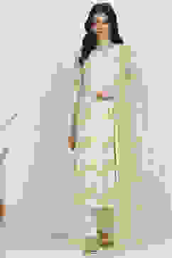 Gold Cotton Digital Print Unstitched Suit Set image number 7