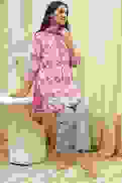 Off White Art Silk Straight Kurta Pant Suit Set image number 0