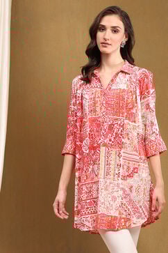 Fuchsia Viscose Straight Kurti image number 5