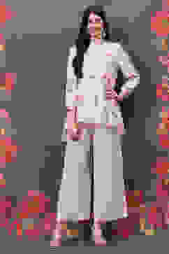 Rohit Bal Off White Viscose Co-ord Set image number 5