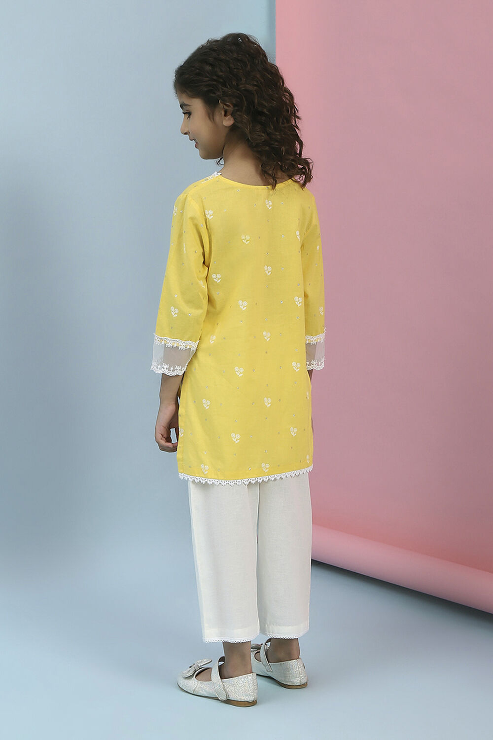 Coral Cotton Printed Straight Suit Set image number 4