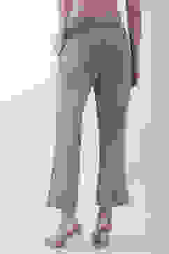 Green Solid Wide Leg Pants image number 5