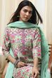 Sea Green Printed Straight Suit Set