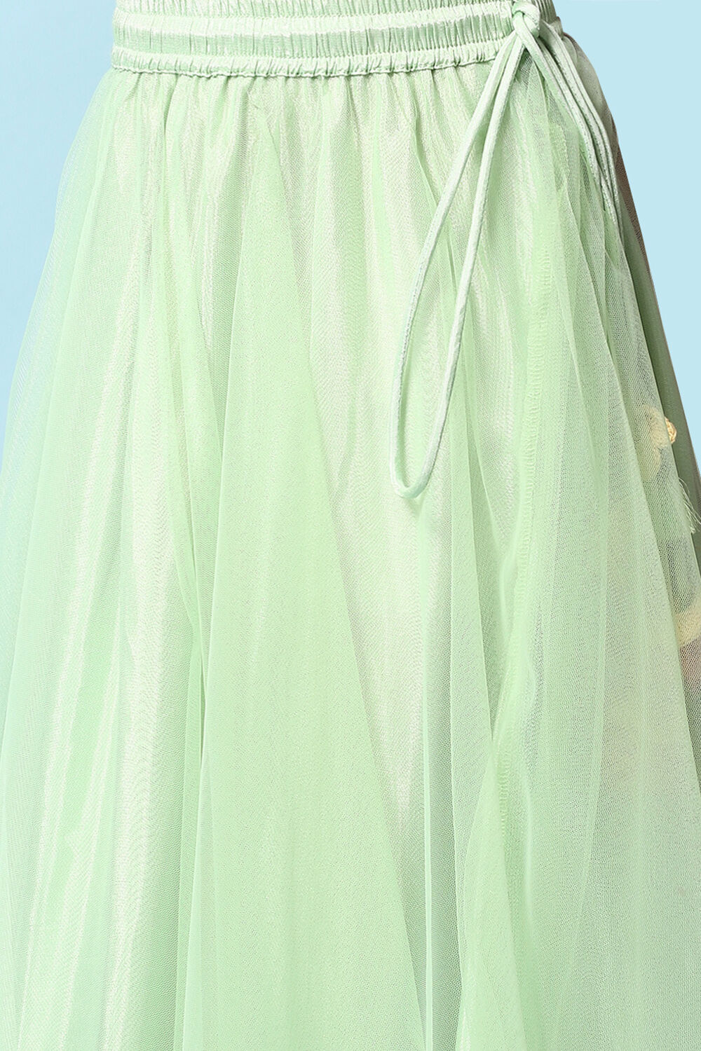 Yellow Cotton Blend Short Top Lehenga Set image number 2