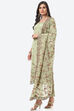 Green Crepe Unstitched Suit Set image number 6