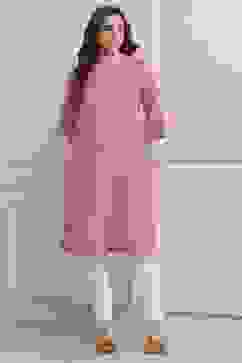 Pink Viscose Straight Printed Kurta image number 5