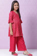 Lime Yellow Rayon Flared Printed Kurta image number 5