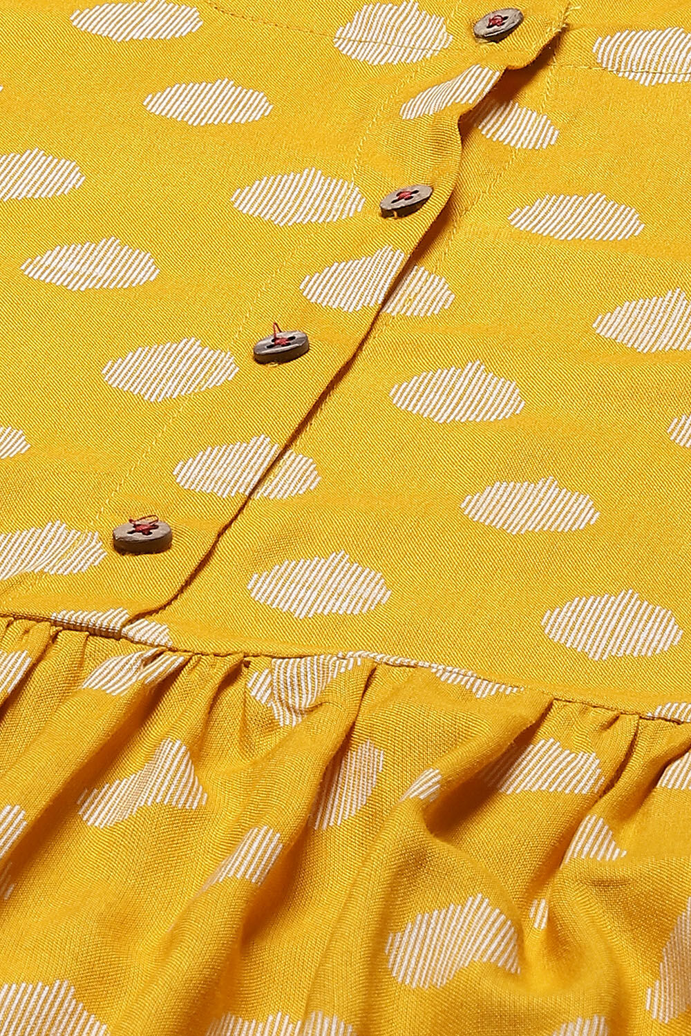 Mustard Rayon Fusion Dress image number 1
