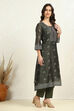 Blue Chanderi Geometric Printed Unstitched Suit Set image number 6