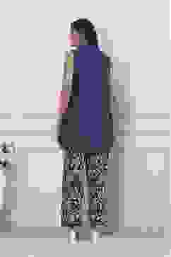 Indigo Cotton Printed Straight Kurta Set image number 4