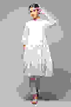 Lavender Cotton Straight Printed Kurta image number 0