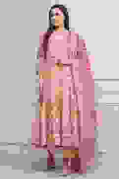 Pink Cotton Printed Anarkali Suit Set image number 6