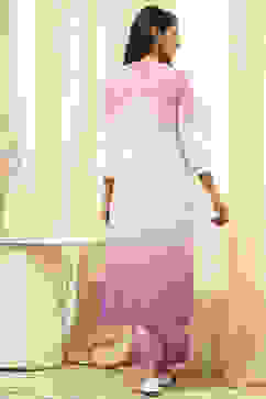 Pink Cotton Schiffli Straight Suit Set image number 5