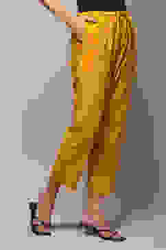 Mustard Cotton Flax Pants image number 3