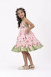 Pink Viscose Rayon Printed Tiered Dress image number 1