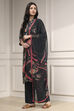 Charcoal Printed Straight Suit Set image number 3