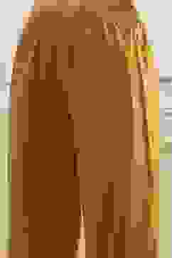 Mustard Yellow Cotton Embroidered Kalidar Suit Set image number 2