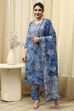 Blue Cotton  Unstitched Suit Set image number 7