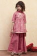 Blush Pink Polyester Peplum Lehenga Set image number 6