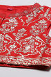 Red Cotton Girls Anarkali Kurta Churidar Suit Set image number 2