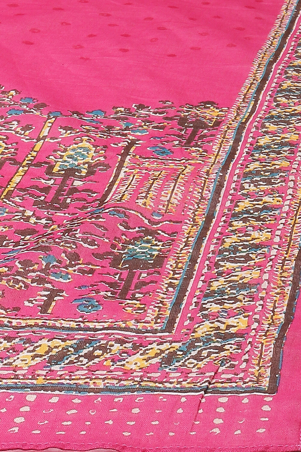 Fuschia Cotton Anarkali Kurta Churidar Suit Set image number 3