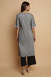Navy Cotton Straight Kurta Palazzo Suit Set image number 6