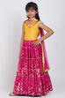 Yellow Poly Cotton Lehenga Set image number 3