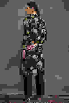 Rohit Bal Indigo Silk Chanderi Floral Printed Straight Kurta Set image number 4