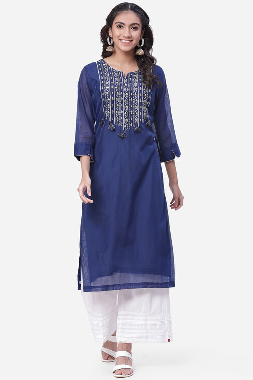 Orange Art Silk Short Yarndyed Kurti image number 0