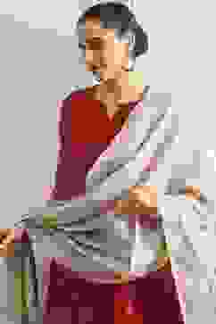 Cream Polyester Yarndyed Dupatta image number 2