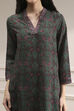 Blue Printed Straight Suit Set image number 1