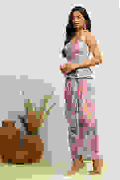 Multi-coloured Georgette Floral Printed Fusion Set image number 7