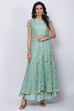 Sea Green Chanderi Fusion Wear Set image number 3