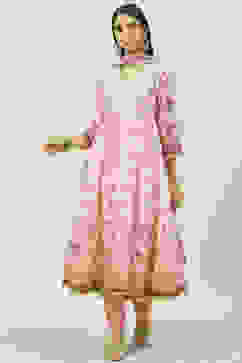 Pink Straight Kurta Churidar Suit Set image number 5