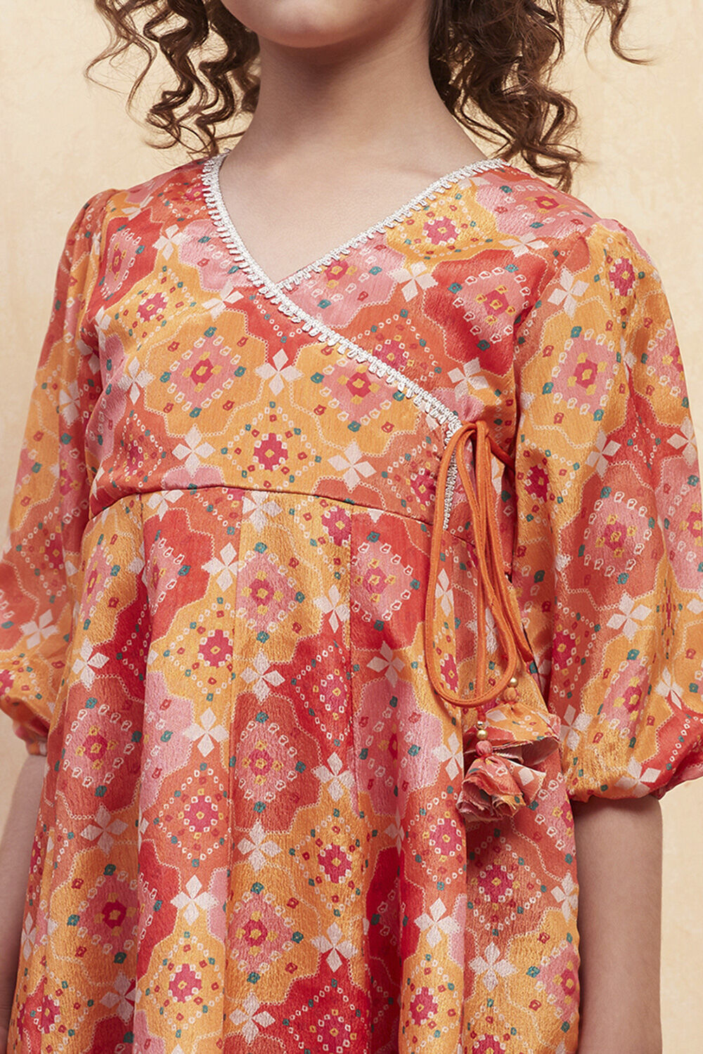 Turquoise Angrakha Printed Flared Suit Set image number 1