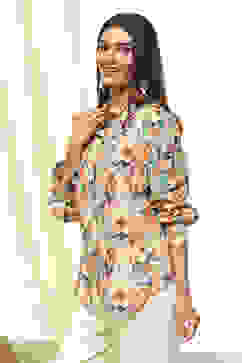 Multi-Colored Cotton Floral Shirt image number 2