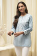 Blue Straight Kurta image number 5