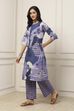 Maroon Cotton Abstract Printed Straight Suit Set image number 3