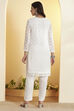 White Lace Straight Chamundi Chiffon Kurta Set image number 5