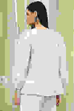 Beige Cotton A-Line Short Kurta image number 3